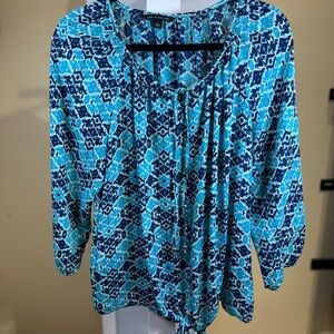Zac & Rachel Blue Blouse Chic Top
